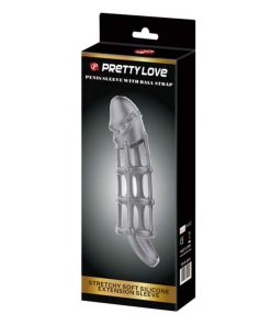 Pretty Love Penis Sleeve With Ball Strap White